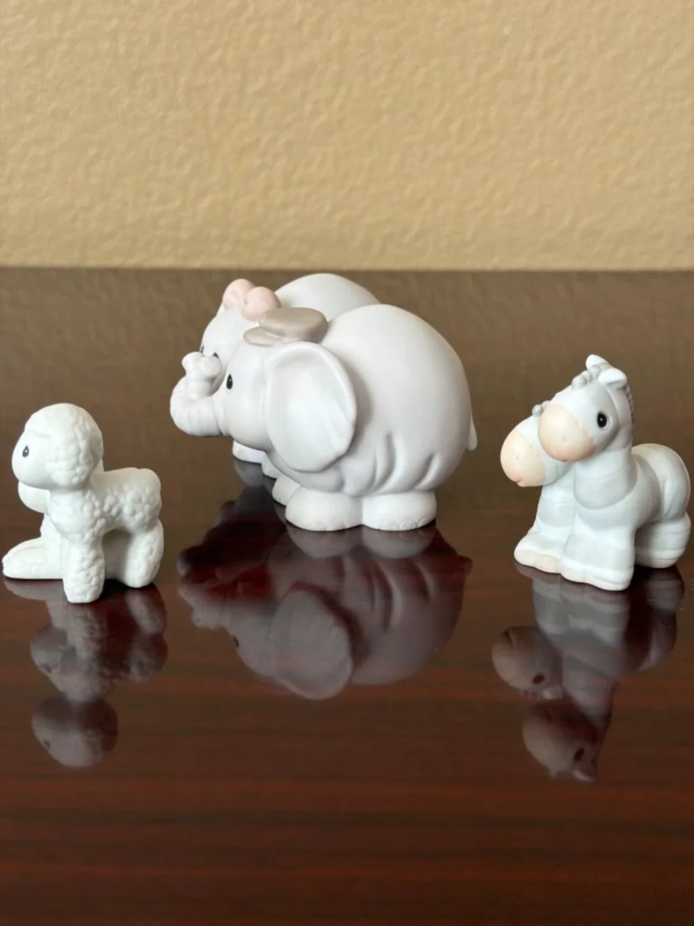 3 X Precious Moments Noah's Ark 2 By 2 Elephant 530131 Lamb 530077 Zebra 127809